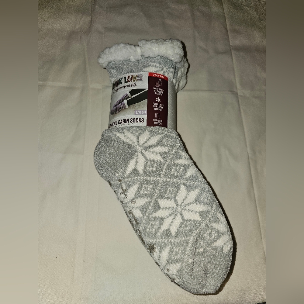 Muk Luks Womens Cabin Socks New 2 Pairs